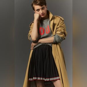 Anthropologie Maeve Pleated Skirt Size 2 Navy